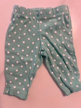 Carter's Mint Green Polka Dot Newborn Leggings